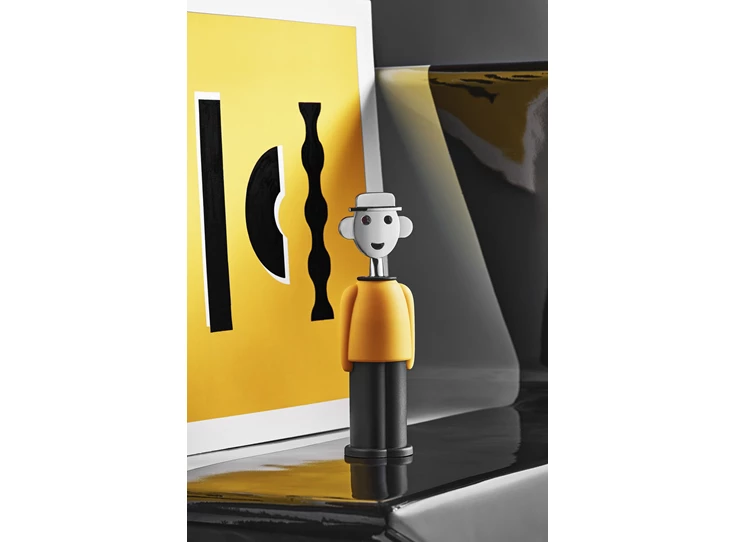 Alessi-Alessandro-M-kurkentrekker-geel-zwart