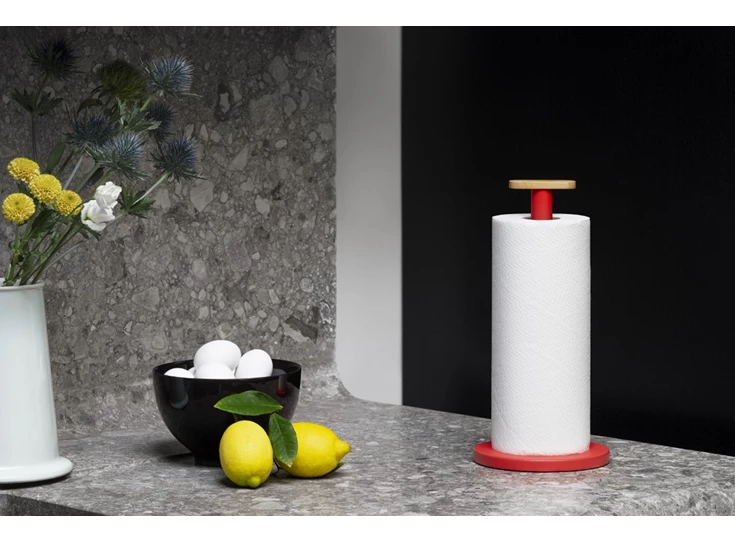 Alessi-Mattina-keukenrolhouder-rood