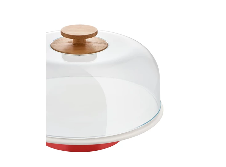 Alessi-Mattina-schotel-op-voet-met-deksel-D316cm-rood