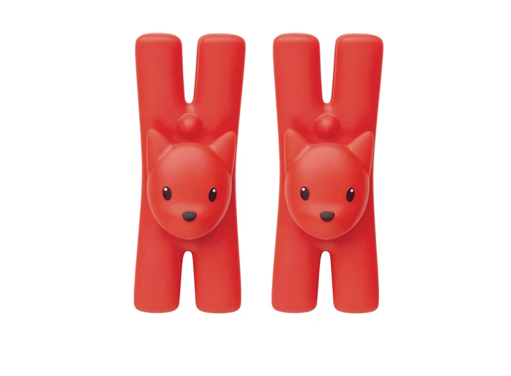 Alessi-Pets-zakklem-met-magneet-kat-set-van-2-red-orange