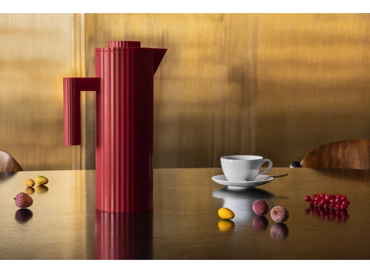 Alessi-Plisse-thermoskan-1L-rood