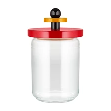 Alessi-Twergi-voorraaddoos-met-houten-deksel-rood