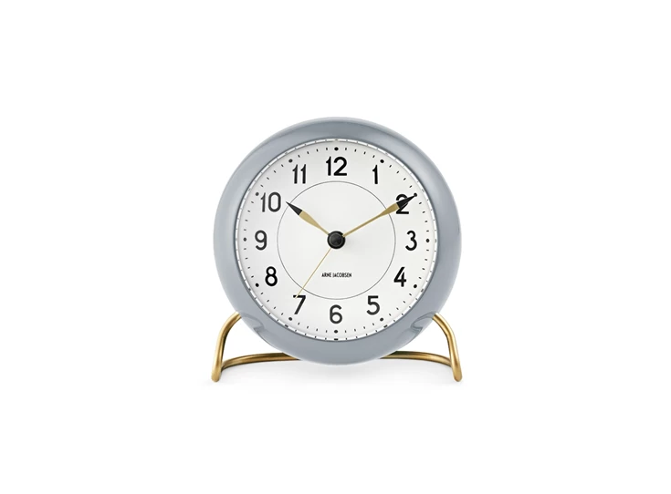 Arne-Jacobsen-Station-tafelklok-greywhite