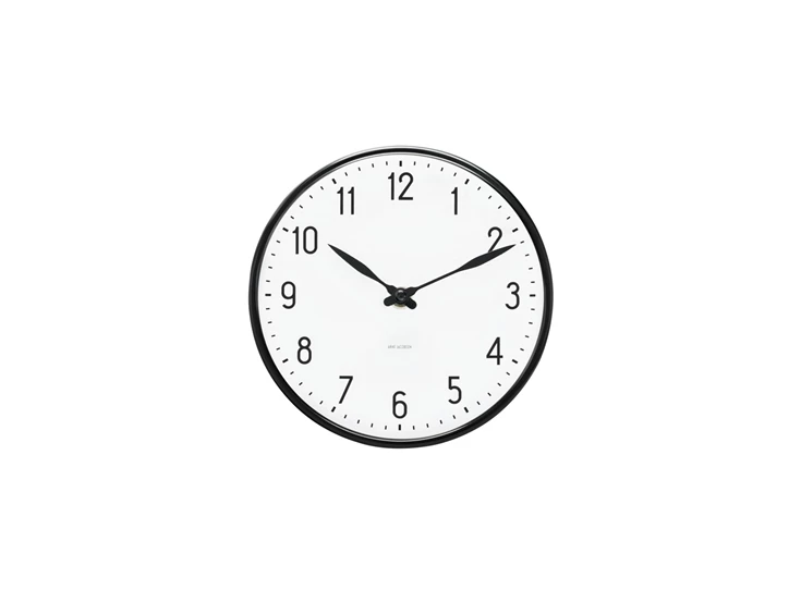 Arne-Jacobsen-Station-wall-clock-D16cm-wit-zwart