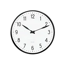Arne-Jacobsen-Station-wall-clock-D21cm-wit-zwart