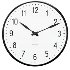 Arne-Jacobsen-Station-wall-clock-D29cm-wit-zwart