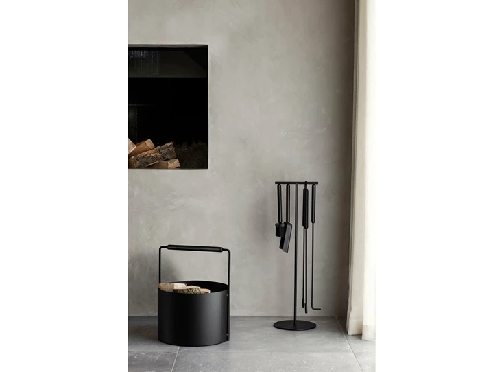 Blomus-Ashi-houtmand-H45cm-D35cm-zwart