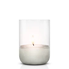 Blomus-Calma-theelicht-met-kaars-H14cm-D10cm-beton-helder