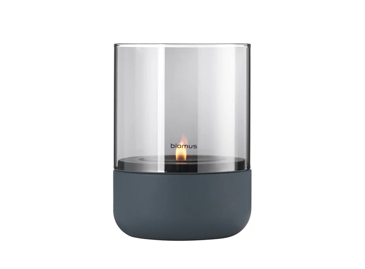 Blomus-Calma-theelicht-met-kaars-H14cm-D10cm-steel-gray-smoke