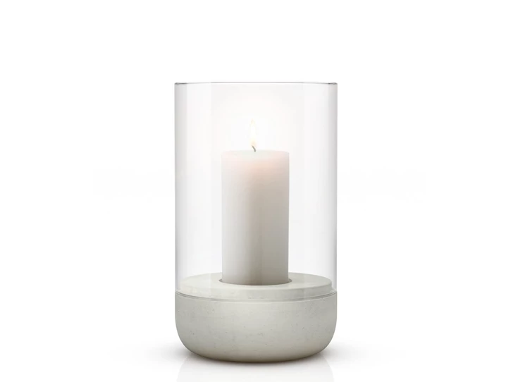 Blomus-Calma-windlicht-met-kaars-H20cm-D12cm-beton-helder