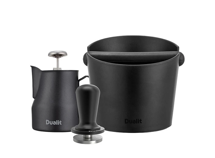 Dualit-Barista-Kit-melkopschuimkan-thermometer-knockbox-inox-tamper