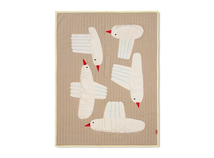 Ferm-Living-Bird-quilted-blanket-80x110cm-sand