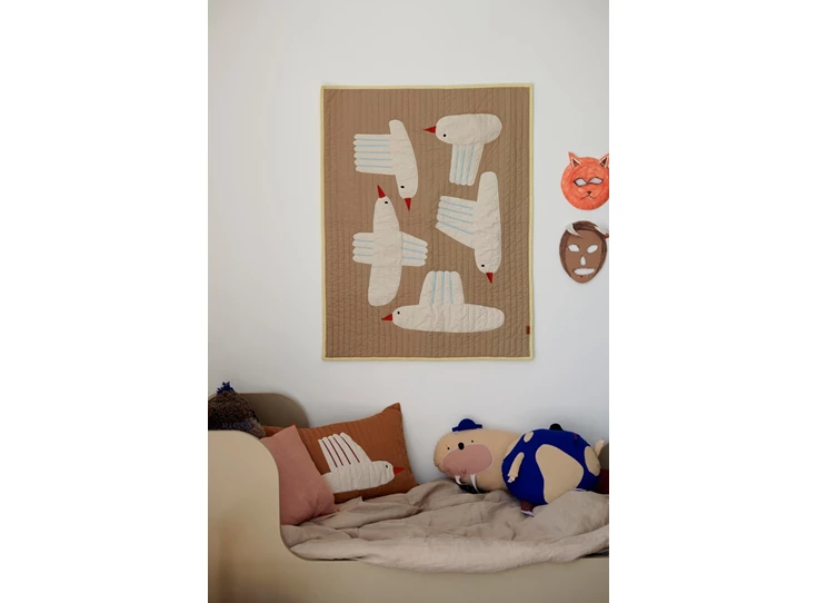 Ferm-Living-Bird-quilted-blanket-80x110cm-sand