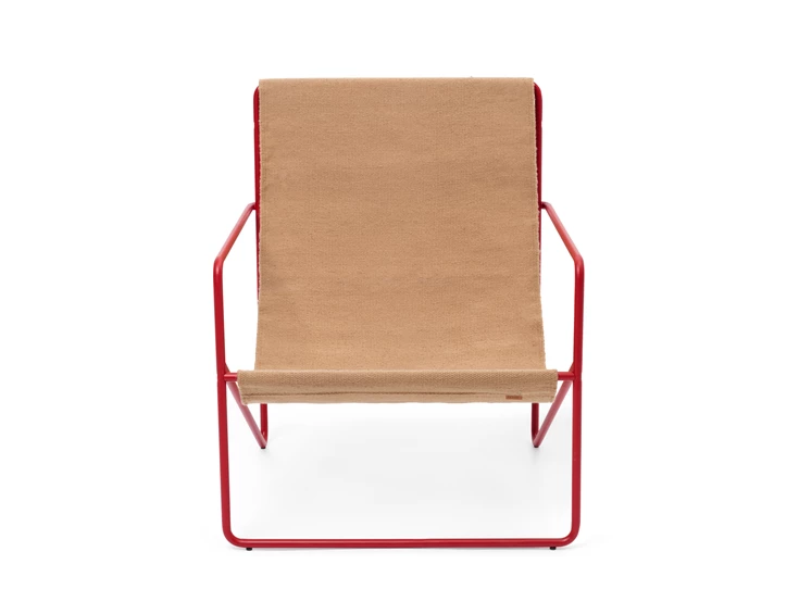 Ferm-Living-Desert-lounge-chair-frame-poppy-red-stof-sand