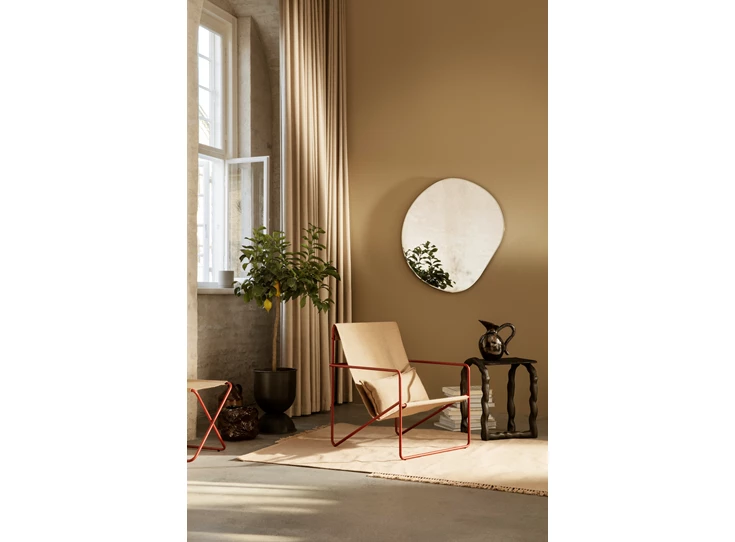 Ferm-Living-Desert-lounge-chair-frame-poppy-red-stof-sand