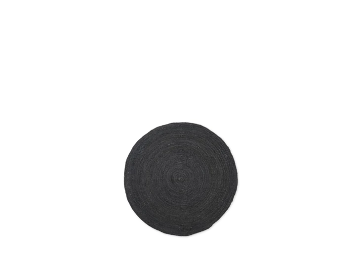 Ferm-Living-Eternal-rond-tapijt-jute-D120cm-zwart