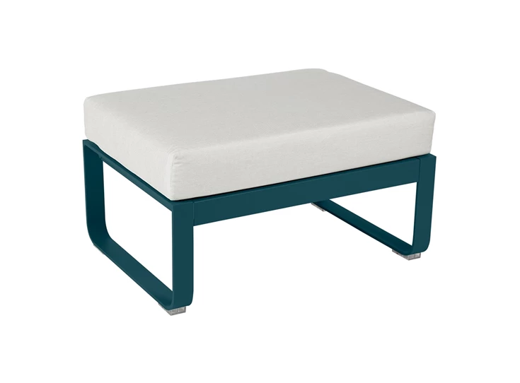 Fermob-Bellevie-pouf-frame-bleu-acapulco-stof-blanc-grise