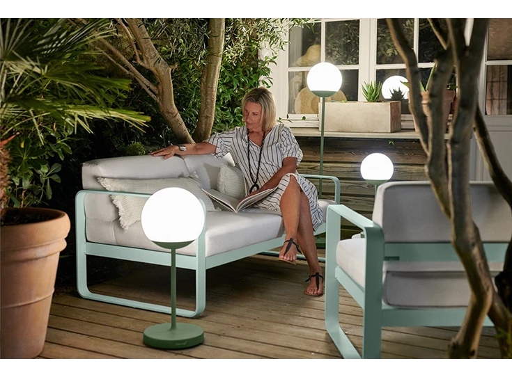 Fermob-Bellevie-sofa-2-zit-160x75x71cm-gris-argile-stof-taupe-grise