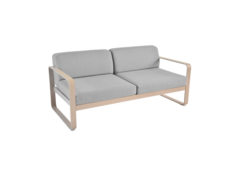 Fermob-Bellevie-sofa-2-zit-160x75x71cm-muscade-stof-gris-flanelle