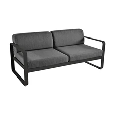 Fermob-Bellevie-sofa-2-zit-160x75x71cm-reglisse-zwart-stof-gris-graphite