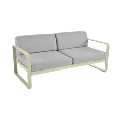 Fermob-Bellevie-sofa-2-zit-160x75x71cm-vert-tilleul-stof-gris-flanelle