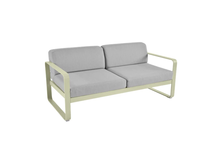 Fermob-Bellevie-sofa-2-zit-160x75x71cm-vert-tilleul-stof-gris-flanelle
