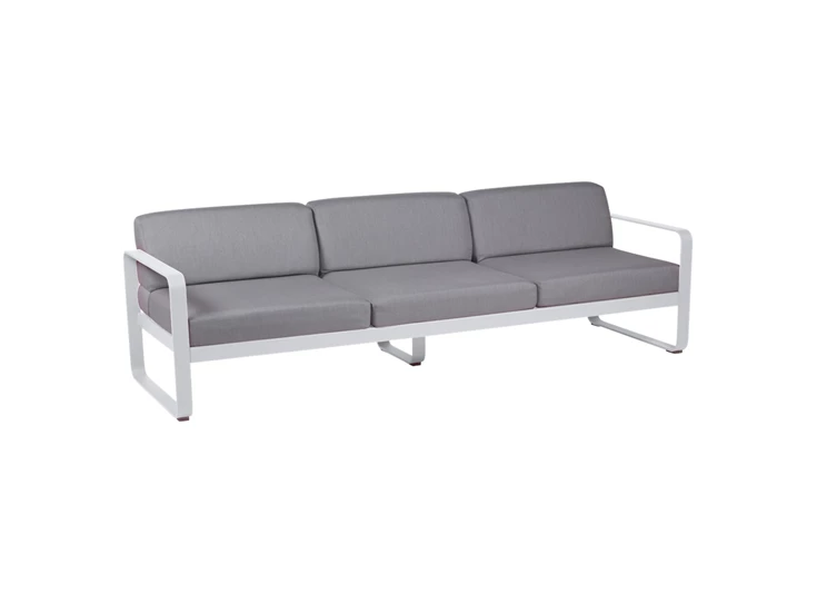 Fermob-Bellevie-sofa-35-zit-235x75x71cm-blanc-coton-wit-stof-gris-flanelle