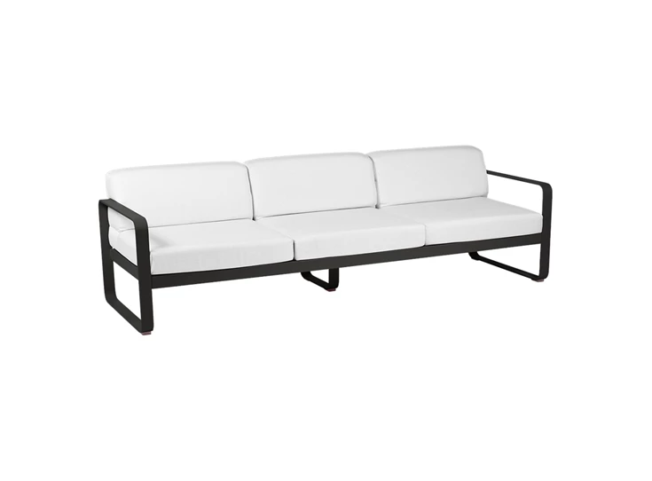 Fermob-Bellevie-sofa-35-zit-235x75x71cm-reglisse-zwart-stof-blanc-grise
