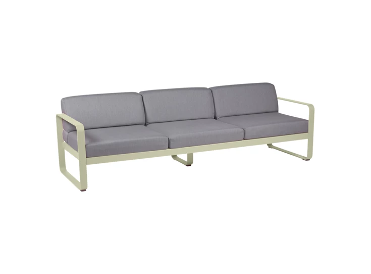 Fermob-Bellevie-sofa-35-zit-235x75x71cm-vert-tilleul-stof-gris-flanelle