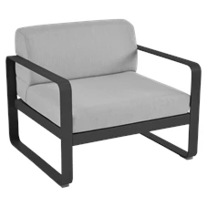 Fermob-Bellevie-sofa-eenzit-85x75x71cm-reglisse-zwart-stof-gris-flanelle