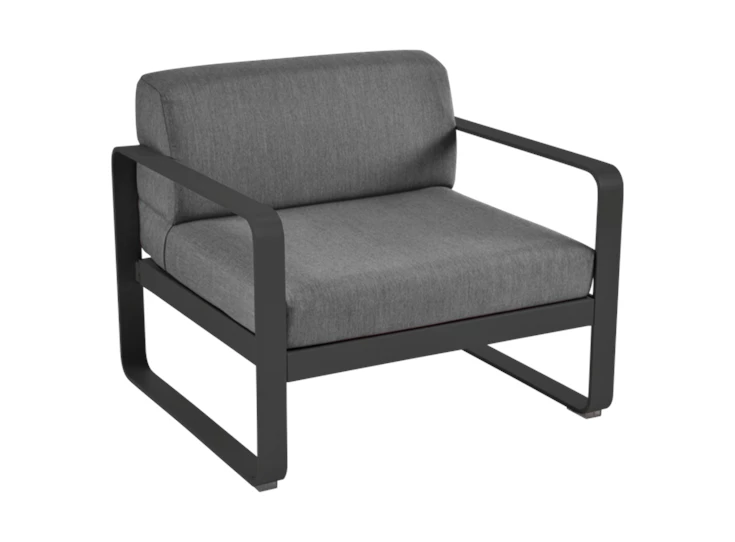 Fermob-Bellevie-sofa-eenzit-85x75x71cm-reglisse-zwart-stof-gris-graphite