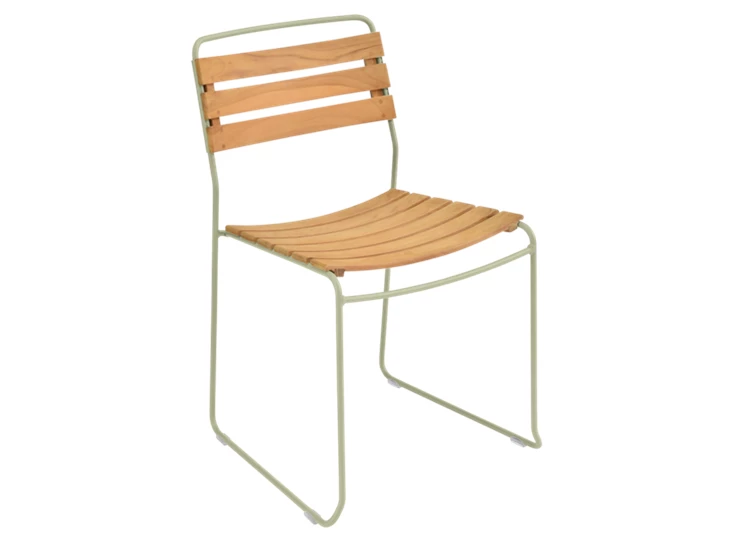 Fermob-Surprising-chaise-teck-vert-tilleul