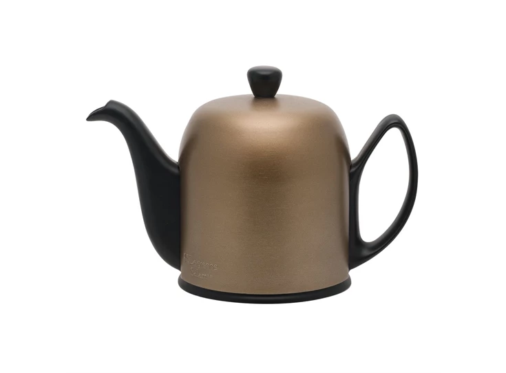 Guy-Degrenne-Salam-theepot-4T-zwart-porselein-bronzen-mantel