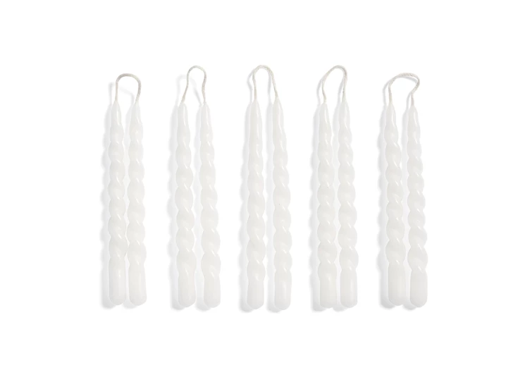 Hay-Candle-kaarsen-mini-swirl-H14cm-set-van-10-wit