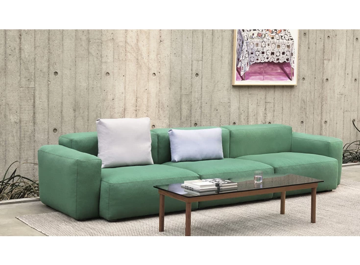 Hay-Kofi-salontafel-140x50x36cm-water-based-solid-walnut-clear-reeded-glass