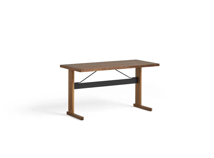 Hay-Passerelle-desk-140x65x74cm-frame-lacquered-walnut-incl-zwarte-crossbar-top-water-based-lacquere