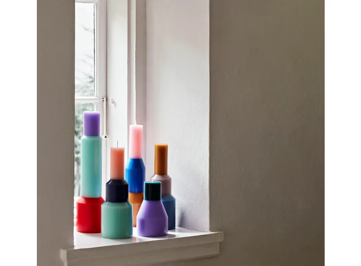 Hay-Pillar-kaars-M-D9cm-H25cm-blauw