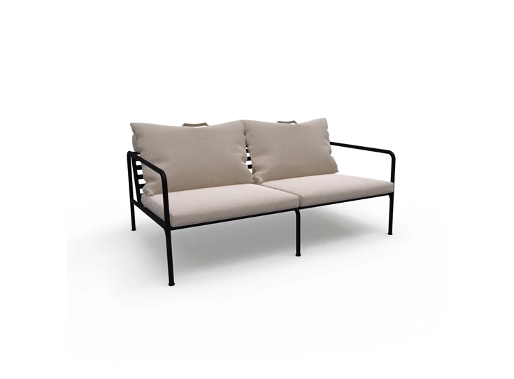 Houe-Avon-sofa-tweezit-frame-powder-coated-black-steel-kussen-sunbrella-ash-heritage