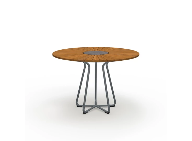 Houe-Circle-ronde-tafel-D110cm-bamboo-met-graniet-center