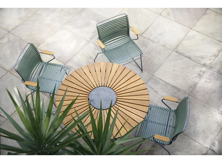 Houe-Circle-ronde-tafel-D110cm-bamboo-met-graniet-center