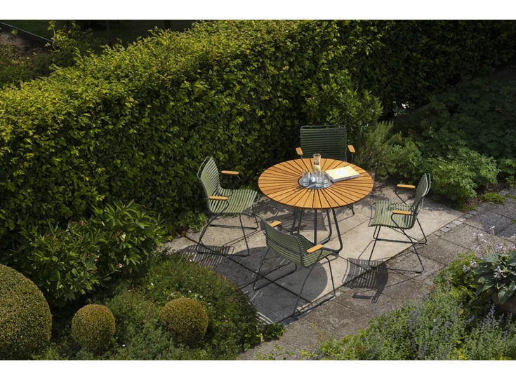 Houe-Circle-ronde-tafel-D110cm-bamboo-met-graniet-center