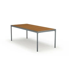 Houe-Four-tafel-210x90cm-frame-grey-aluminium-top-bamboo