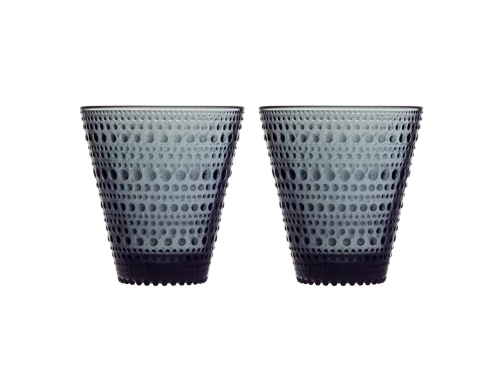 Iittala-Kastehelmi-glas-30cl-dark-grey-set-van-2