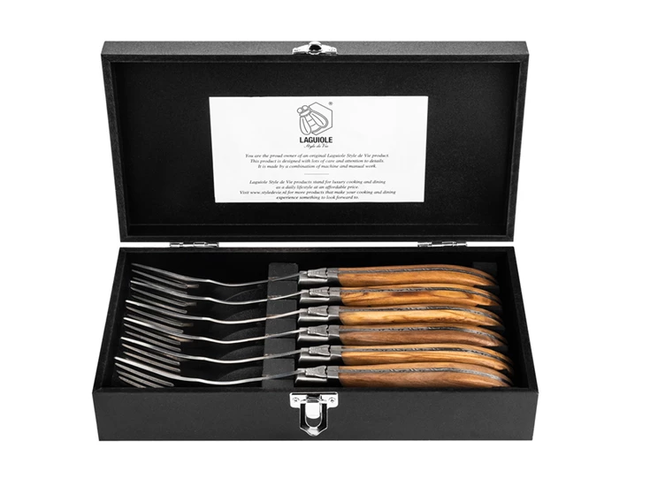 Laguiole-Style-de-Vie-steakvork-olijfhout-set-van-6