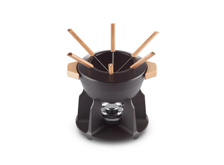 Le-Creuset-fondueset-mhouten-grepen-Mat-Zwart