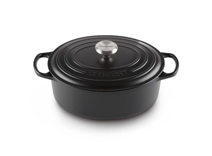 Le-Creuset-ovale-kookpot-33cm-Mat-Zwart