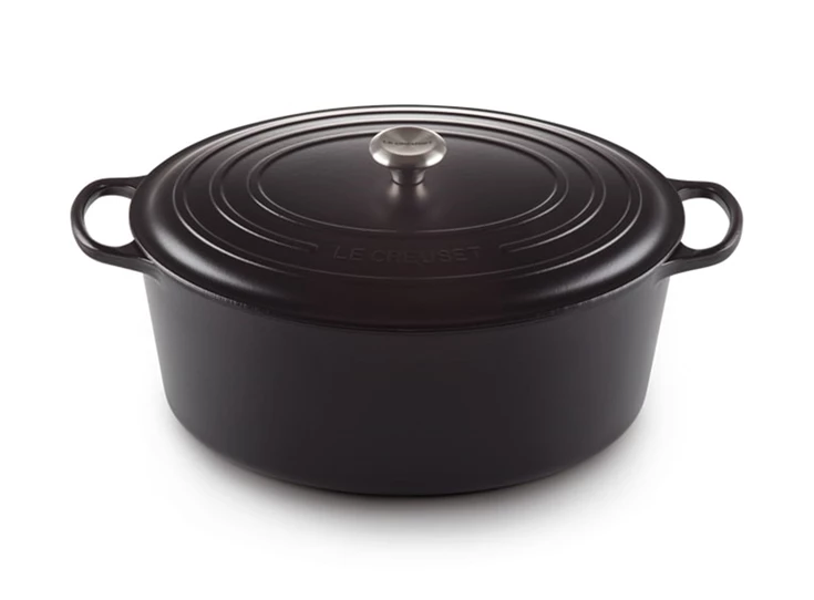 Le-Creuset-ovale-kookpot-40cm-Mat-Zwart