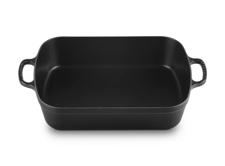 Le-Creuset-rechth-braadslede-40x30cm-Mat-Zwart