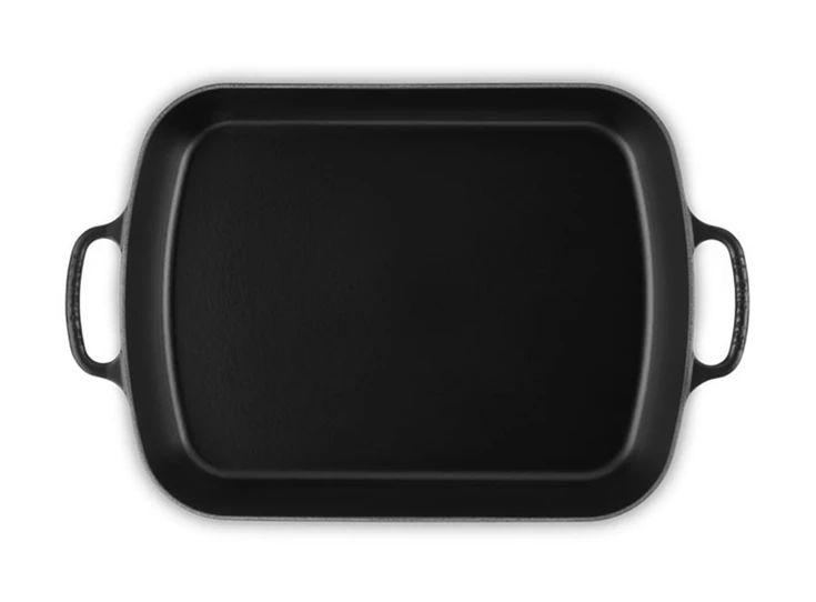 Le-Creuset-rechth-braadslede-40x30cm-Mat-Zwart