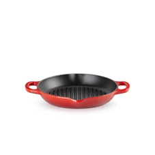 Le-Creuset-ronde-hoge-grillpan-D25cm-kersenrood